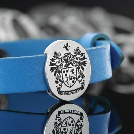 Oval Engraved Family Crest Bracelet