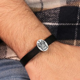 Oval Engraved Family Crest Bracelet