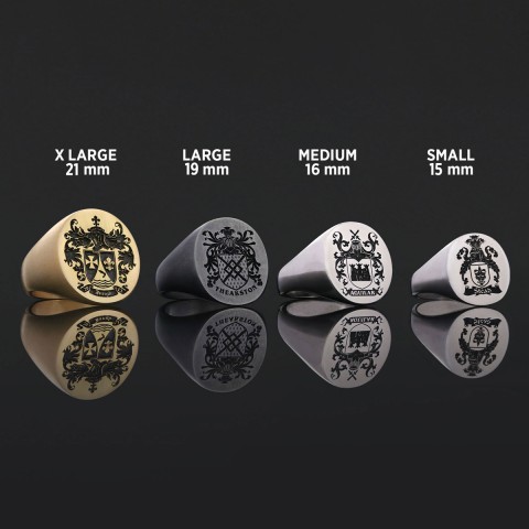 Oval Engraved Family Crest Ring, Personalized Oval Family Crest Ring
