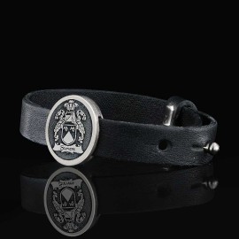 Custom Oval Signet Raised Family Crest Bracelet