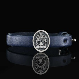 Custom Oval Signet Raised Family Crest Bracelet