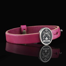 Custom Oval Signet Raised Family Crest Bracelet