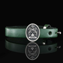 Custom Oval Signet Raised Family Crest Bracelet
