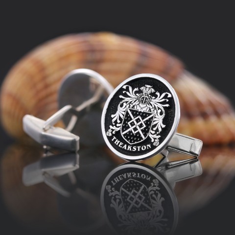 Personalized Oval Crest Cufflinks with Raised Family Emblem