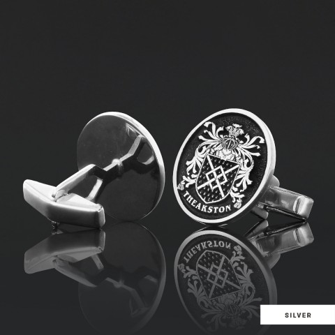 Personalized Oval Crest Cufflinks with Raised Family Emblem