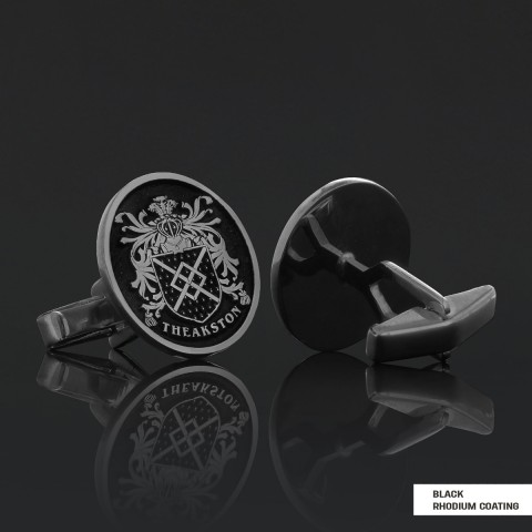 Personalized Oval Crest Cufflinks with Raised Family Emblem