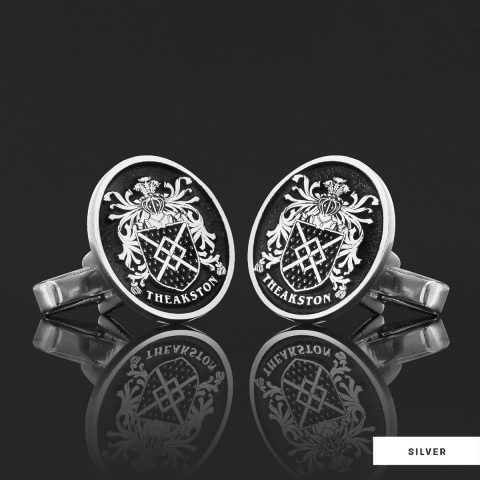 Personalized Oval Crest Cufflinks with Raised Family Emblem