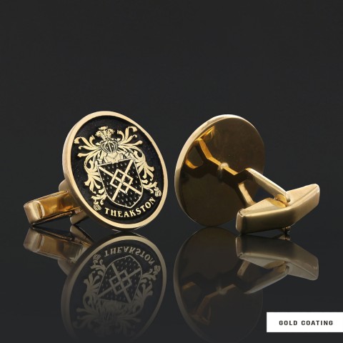 Personalized Oval Crest Cufflinks with Raised Family Emblem