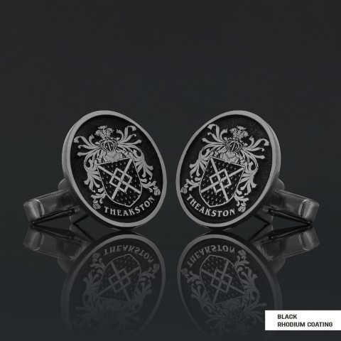Personalized Oval Crest Cufflinks with Raised Family Emblem