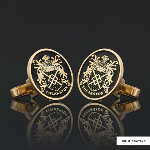Personalized Oval Crest Cufflinks with Raised Family Emblem