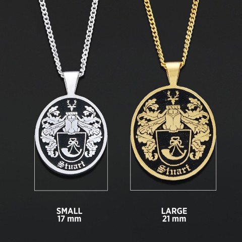 Oval Raised Family Crest Pendant, Personalized Oval Crest Necklace, Oval Coat of Arms Pendant