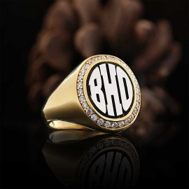 Oval Special Design 925 Sterling Silver Monogram Letter Women Ring