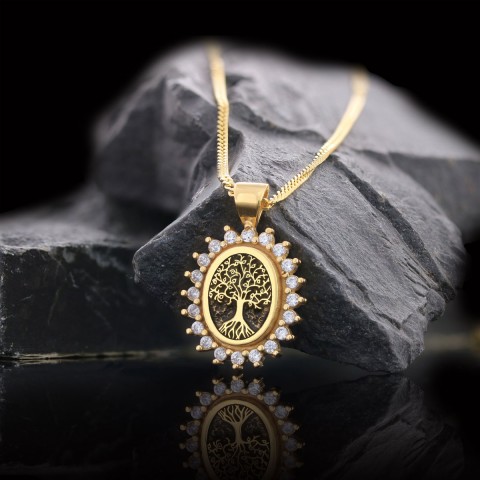 Oval Tree of Life Necklace, Family Tree Necklace, Christian Tree of Life Necklace, Silver Christian Pendants