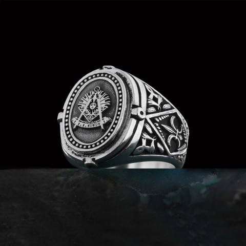 Past Master Masonic Ring, Celtic Lodge Masonic Ring, Round Mason Ring, Ancient Lodge Mason Ring