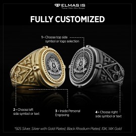 Past Master Masonic Ring, Celtic Lodge Masonic Ring, Round Mason Ring, Ancient Lodge Mason Ring