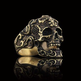 Patterned Skull Ring