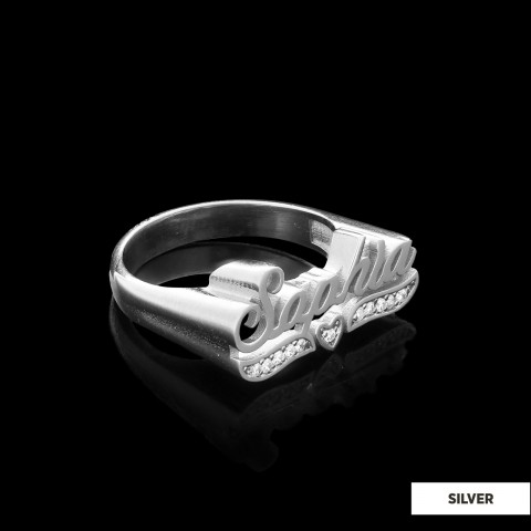 Personalized Design Silver Ring With Stone