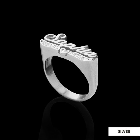 Personalized Design Silver Ring With Stone