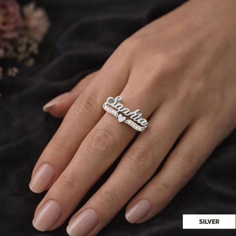 Personalized Design Silver Ring With Stone