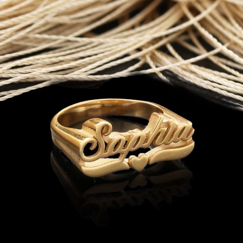 Personalized Design Women's Silver Ring With Name