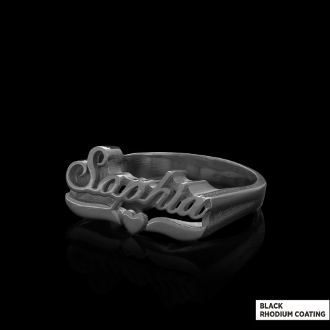 Personalized Design Women's Silver Ring With Name