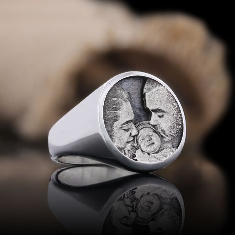 Personalized Round Photo Ring, Wear Your Memories, Family Photo Ring