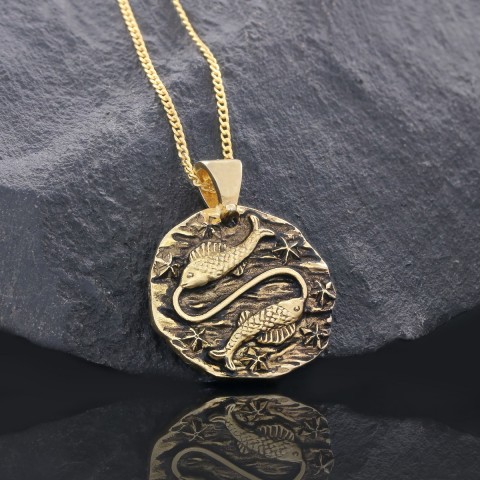 Pisces Pendant, Zodiac Jewelry, Sterling Silver, Astrology Necklace, Gift for Pisces, Unique Pisces Pendant
