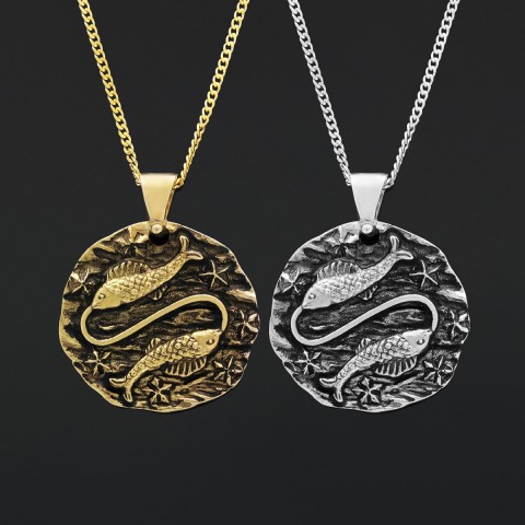 Pisces Pendant, Zodiac Jewelry, Sterling Silver, Astrology Necklace, Gift for Pisces, Unique Pisces Pendant