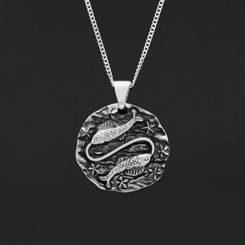 Pisces Pendant, Zodiac Jewelry, Sterling Silver, Astrology Necklace, Gift for Pisces, Unique Pisces Pendant