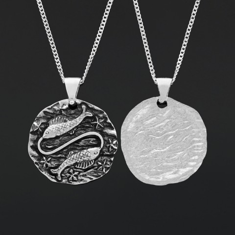 Pisces Pendant, Zodiac Jewelry, Sterling Silver, Astrology Necklace, Gift for Pisces, Unique Pisces Pendant
