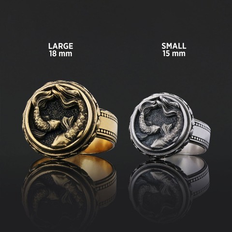 Pisces Zodiac Silver Ring