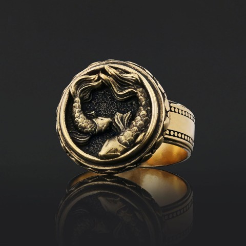 Pisces Zodiac Silver Ring
