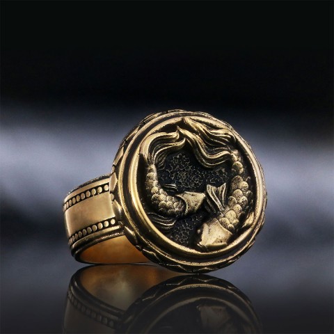 Pisces Zodiac Silver Ring