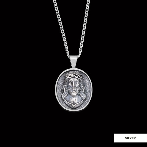 Religious Silver Necklace, 3D Silver Jesus Pendant, Religious Gift, Religious Christian Jewelry, Christ Accessor
