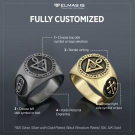 Rosae Crucis Ring, Personalized Rosae Crucis Ring, A Powerful Freemason Symbol