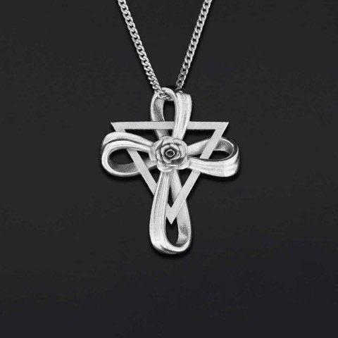 Rosae Crucis Necklace, Handmade Amorc Necklace, Rosicrucian Jewelry, Cross Necklace