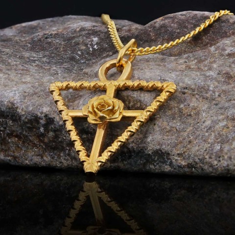 Rosae Crucis Necklace, Rosicrucian Handmade Sterling Silver Necklace