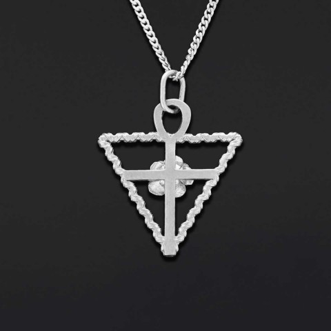 Rosae Crucis Necklace, Rosicrucian Handmade Sterling Silver Necklace