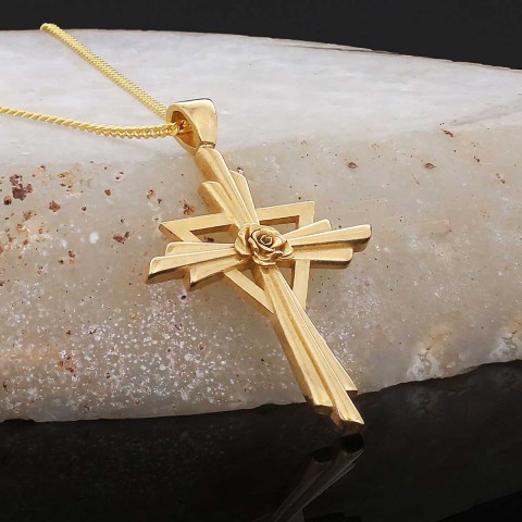 Rosicrucian Jewelry, Cross Pendant Necklace, Amorc Symbol Necklace for Spiritual Growth
