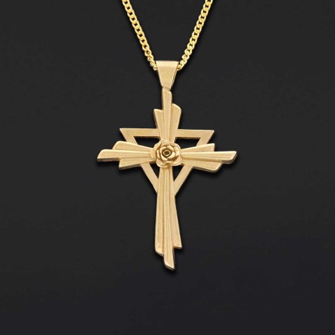 Rosicrucian Jewelry, Cross Pendant Necklace, Amorc Symbol Necklace for Spiritual Growth