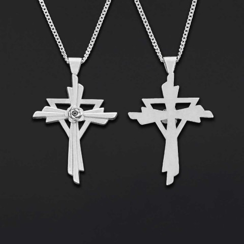 Rosicrucian Jewelry, Cross Pendant Necklace, Amorc Symbol Necklace for Spiritual Growth