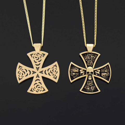 Rosicrucian Spiritual Pendant, Rosae Crucis Locket, Mystical Rosicrucian Symbol Necklace