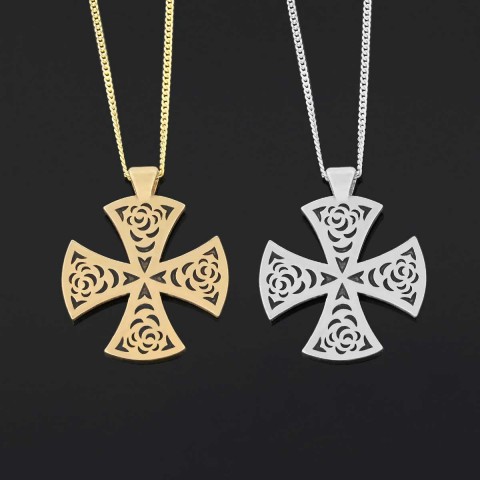 Rosicrucian Spiritual Pendant, Rosae Crucis Locket, Mystical Rosicrucian Symbol Necklace
