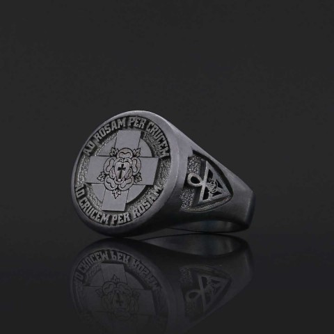 Round Amorc Jewelry, Spiritual Ring of the Rosicrucian Order, Custom Rosae Crucis Ring