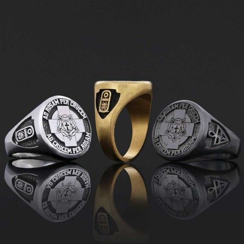 Round Amorc Jewelry, Spiritual Ring of the Rosicrucian Order, Custom Rosae Crucis Ring