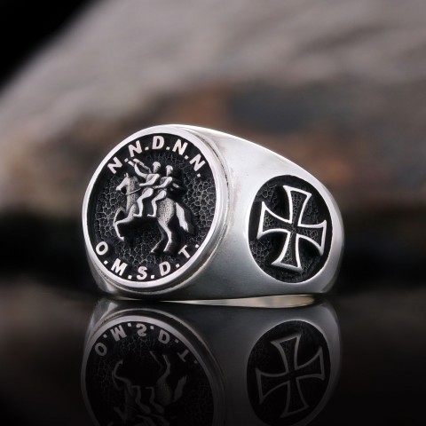 Round Master Mason Ring Cross Masonic Ring, Custom Masonic Ring