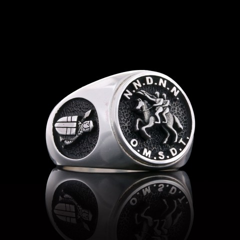 Round Master Mason Ring Cross Masonic Ring, Custom Masonic Ring