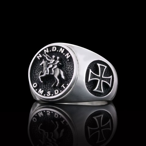 Round Master Mason Ring Cross Masonic Ring, Custom Masonic Ring