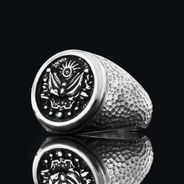 Round Ottoman State Coat of Arms Signet Ring