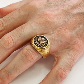 Round Ottoman State Coat of Arms Signet Ring